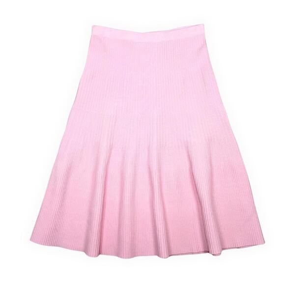 Kerisma Dresses & Skirts - KERISMA Ribbed Flare Midi Skirt Baby Pink M